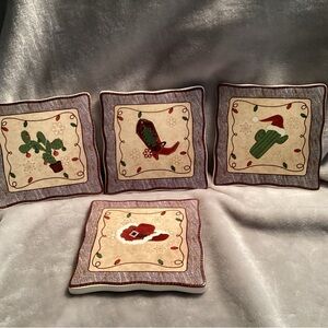 Set of 4 St Nicholas Square Stoneware holiday coaster’s  NIB